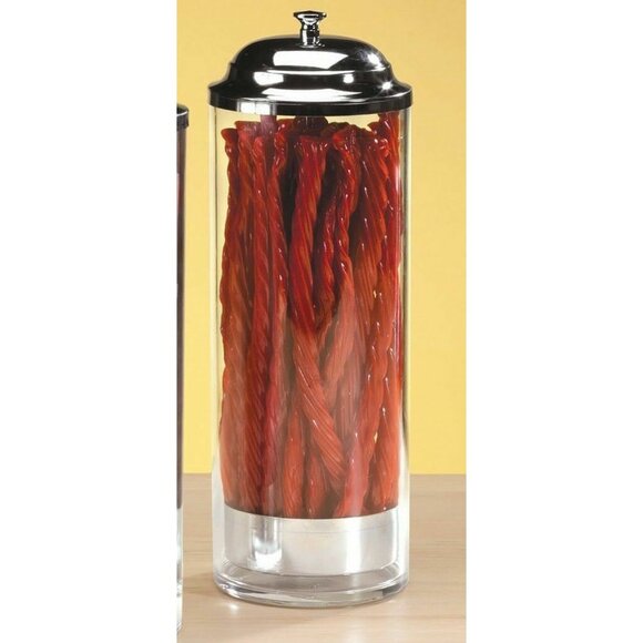 Soda Shop Straw Glass Dispenser Retro Silver Metal Chrome Pull-Up Tray NEW - Picture 4 of 6